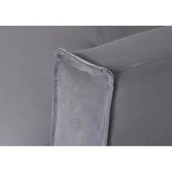 Stor fåtölj i mörkgrå sammet - 138 cm bred