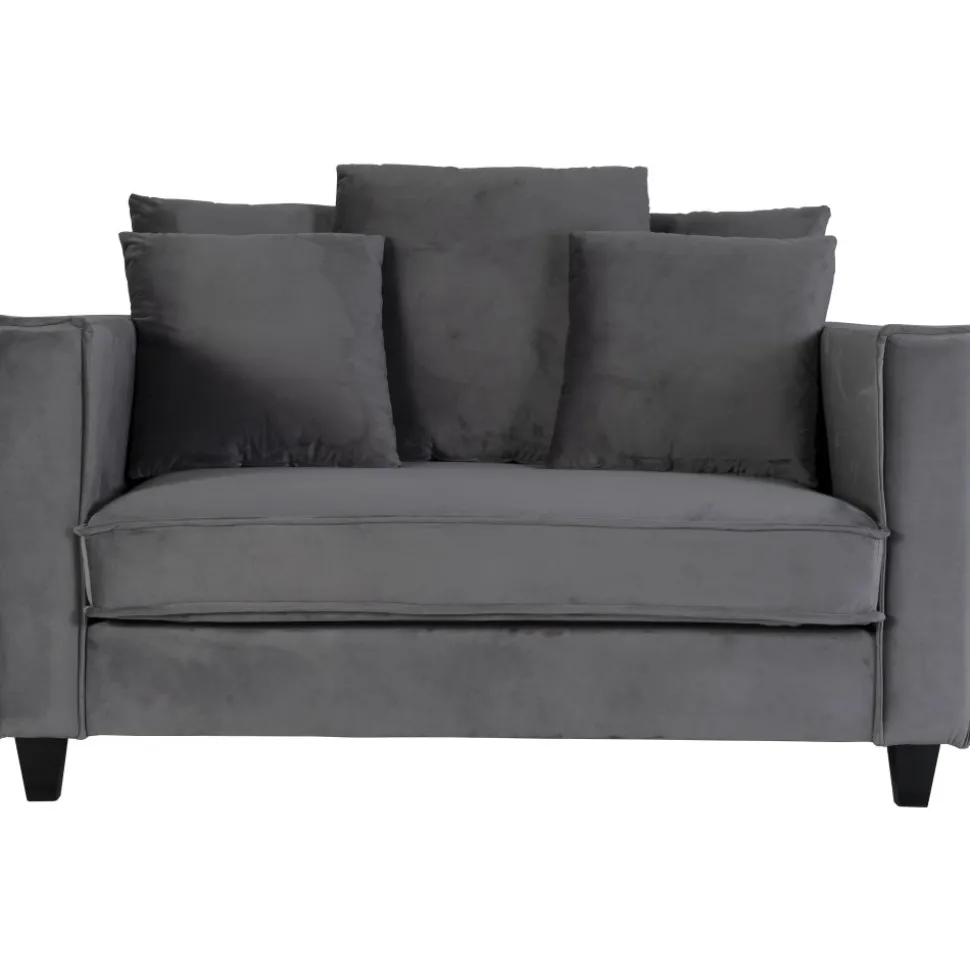 Stor fåtölj i mörkgrå sammet - 138 cm bred + Fläckborttagare för möbler