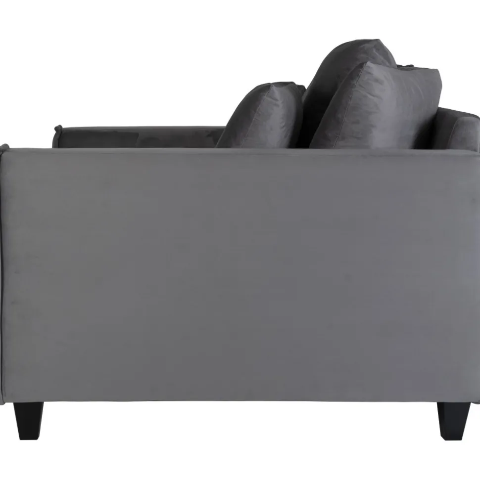 Stor fåtölj i mörkgrå sammet - 138 cm bred + Fläckborttagare för möbler