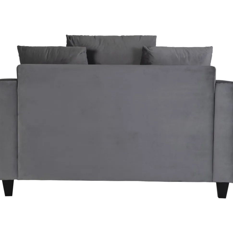 Stor fåtölj i mörkgrå sammet - 138 cm bred + Fläckborttagare för möbler