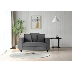 Stor fåtölj i mörkgrå sammet - 138 cm bred + Fläckborttagare för möbler