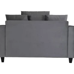 Stor fåtölj i mörkgrå sammet - 138 cm bred + Textilrengöring för möbler