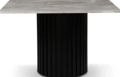 Sumo matbord i marmor 120x120 cm - Svartbets / gråbeige marmor