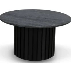 Sumo Soffbord i marmor Ø85 - Svartbets / Grå marmor