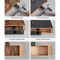 Sussex vägghylla 40 x 20 cm - Brun