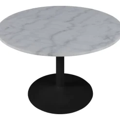 Tarifa matbord Ø110 cm - Vit marmor/svart