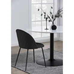 Tarifa matbord Ø110 cm - Vit marmor/svart