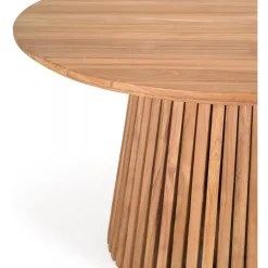 Teakbord Ø120 cm - Saltö + Textilrengöring för möbler