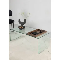 Telemark soffbord 110 x 50 cm - Transparent/Valnöt