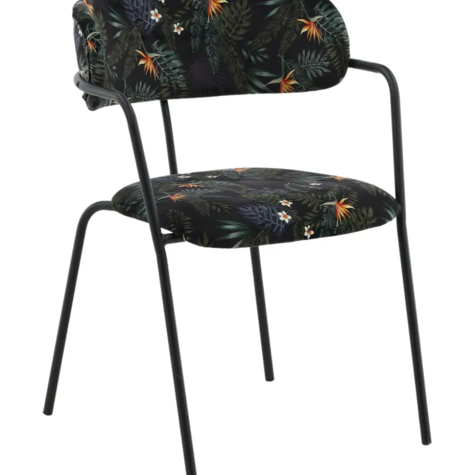 Tell karmstol - Svart blomma