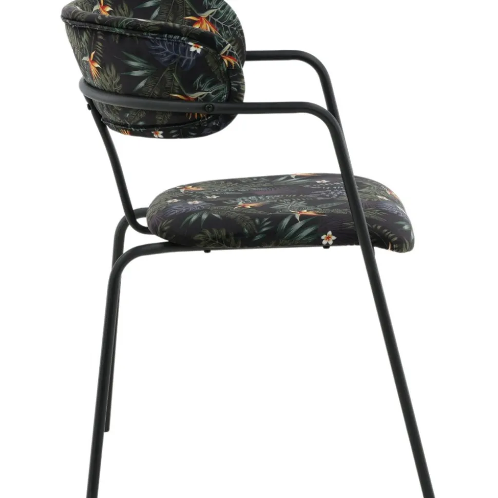 Tell karmstol - Svart blomma