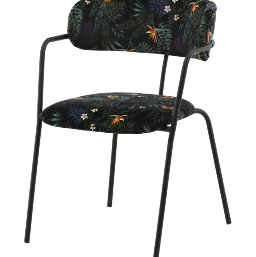 Tell karmstol - Svart blomma