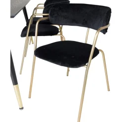 Tell karmstol - Svart/mässing