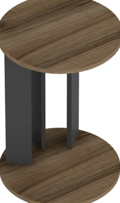 Telstar sidobord Ø34 cm - Valnöt/antracit