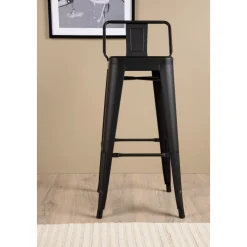 Tempe Flat barstol - Svart