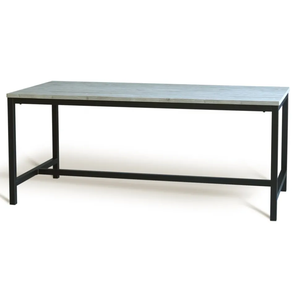 Texas matgrupp med 6 st Texas matstolar Brun PU + Texas matbord whitewash 180x90 cm