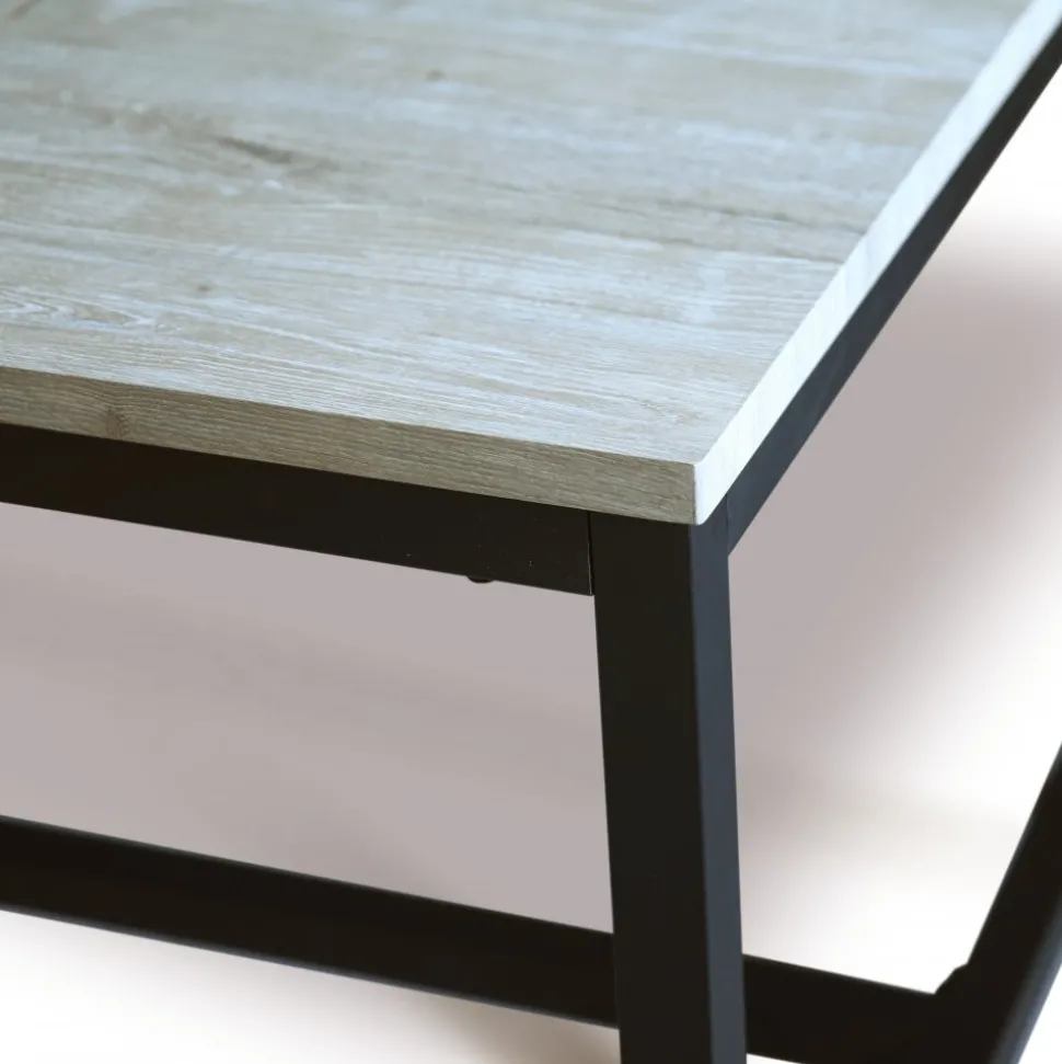 Texas matgrupp med 6 st Texas matstolar Svart PU + Texas matbord whitewash 180x90 cm + 4.00 x Möbeltassar