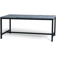 Texas matgrupp med 8 st Texas matstolar Svart PU + Texas matbord betong 200 cm + 8.00 x Stolsdyna