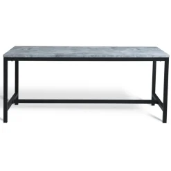 Texas matgrupp med 8 st Texas matstolar Svart PU + Texas matbord betong 200 cm + 8.00 x Stolsdyna