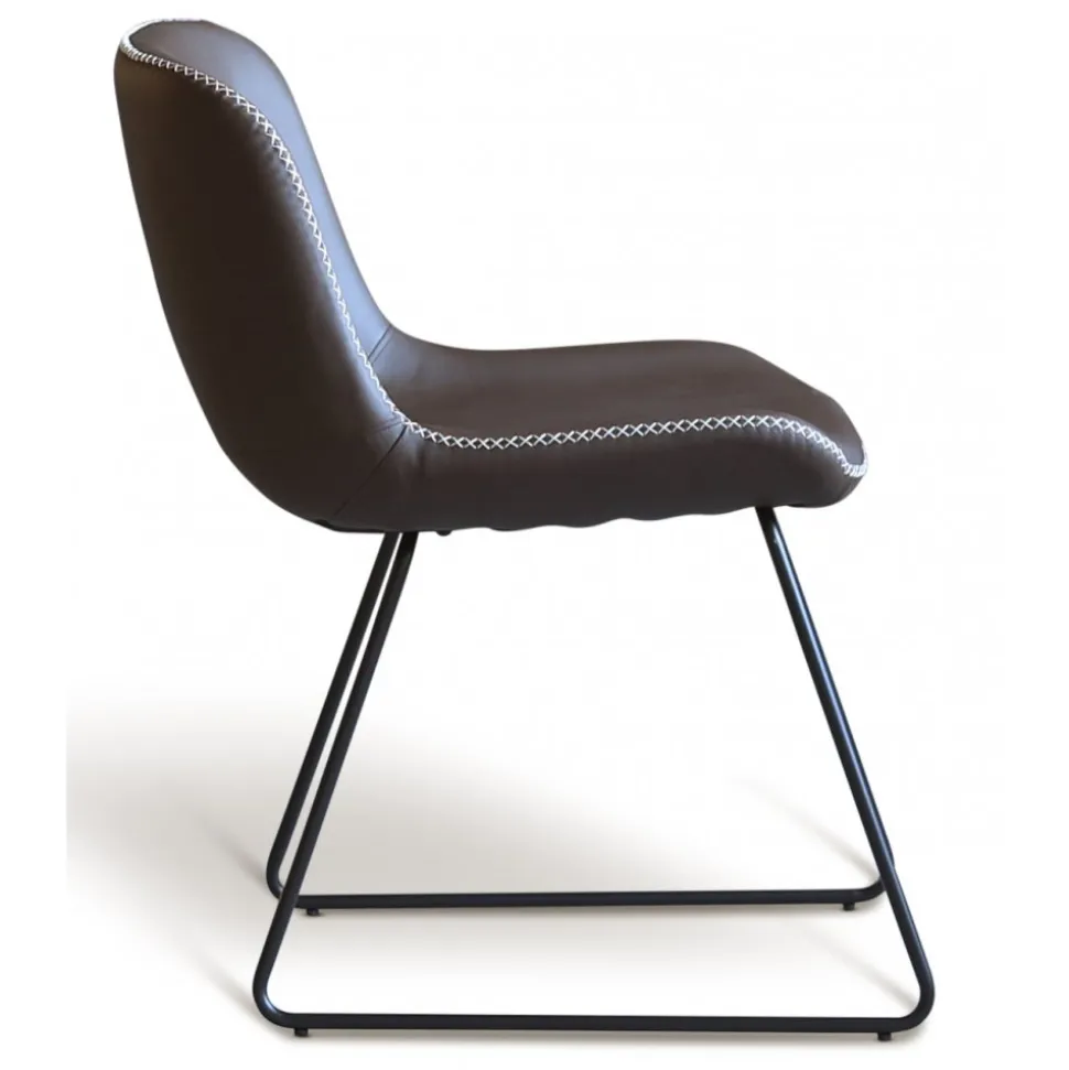 Texas matgrupp med 6 st Texas matstolar Brun PU + Texas matbord mörkbrun ek 180x90 cm + 6.00 x Stolsdyna