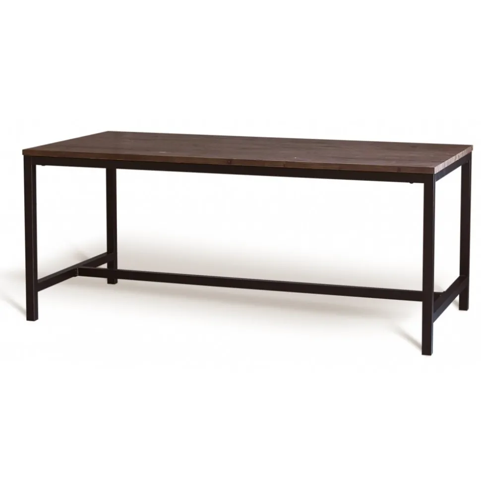 Texas matgrupp med 6 st Texas matstolar Brun PU + Texas matbord mörkbrun ek 180x90 cm