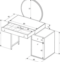 Timu sminkbord 712 - Mink