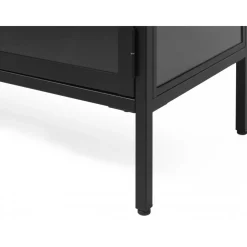 Toddy svart metallskåp med glasdörrar H190 cm