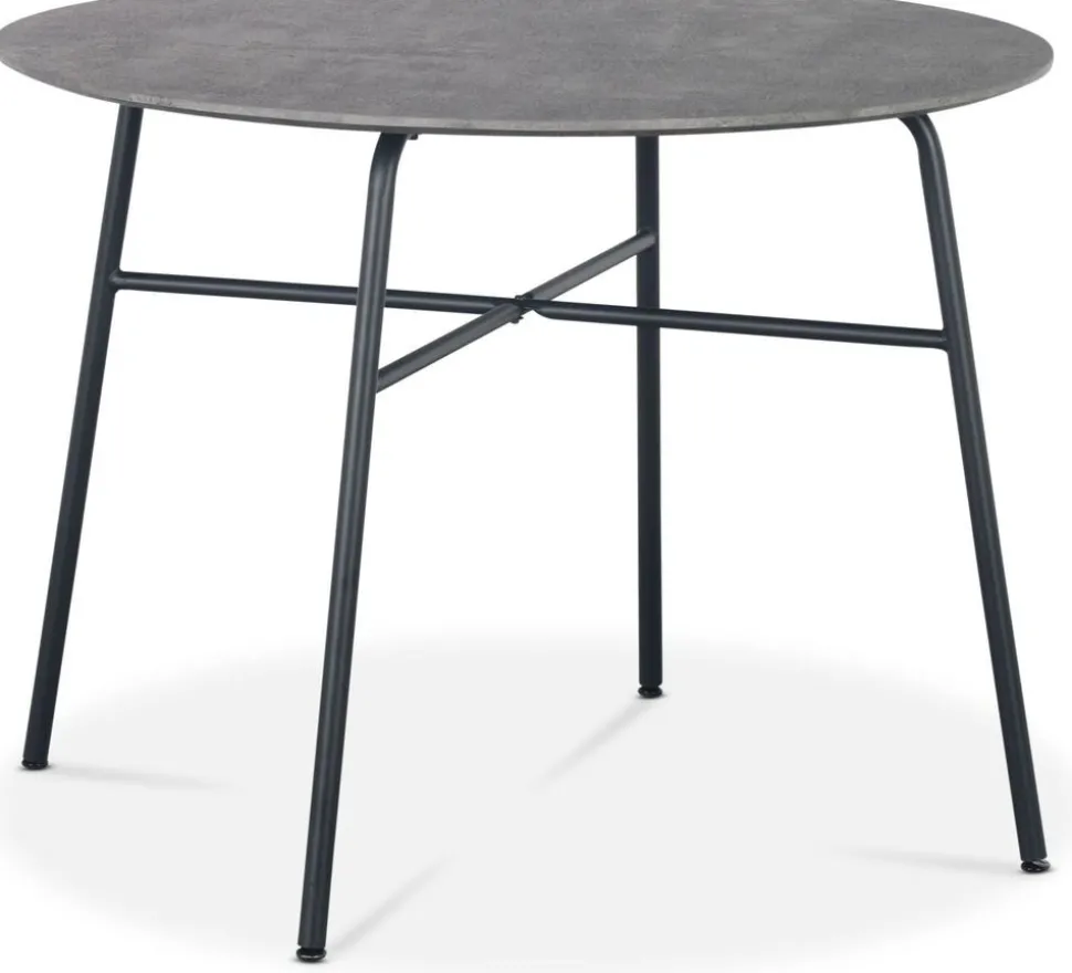 Tofta matbord Ø100 cm - Betongimitation + Möbeltassar