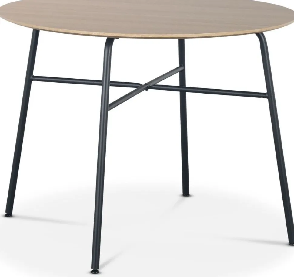 Tofta matbord Ø100 cm - Ljust trä + Möbeltassar