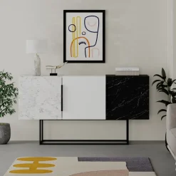 Tontini skänk - Vit/svart