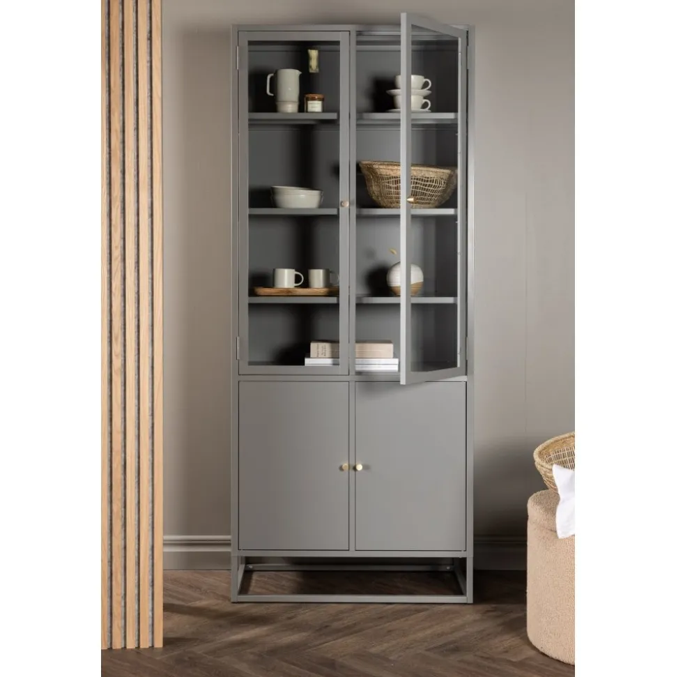 Torsnäs vitrinskåp - Ljusgrå