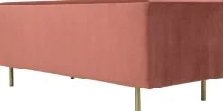 Toto 3-sits rosa soffa med guldiga ben