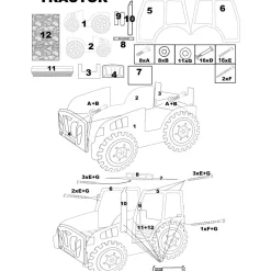 Traktor barnsäng - Blå eller Grön