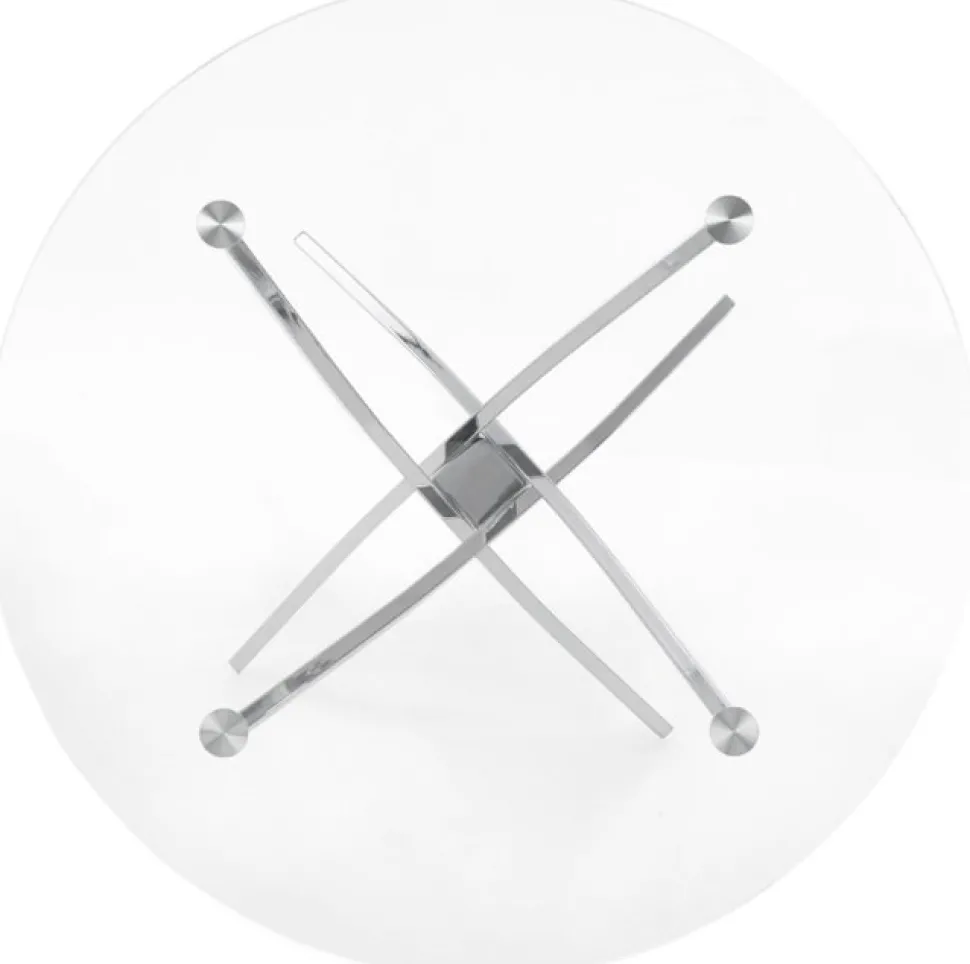 Trend runt glasbord Ø100 cm med kromat underrede + Möbeltassar