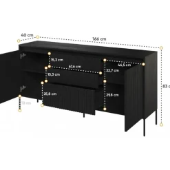 Trend skänk B166 cm - Svart