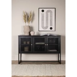 Trerike skänk - Svart + Möbeltassar