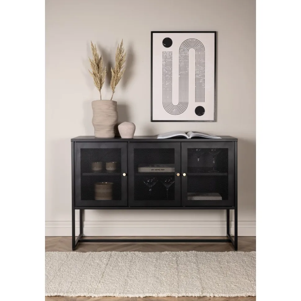 Trerike skänk - Svart + Möbeltassar