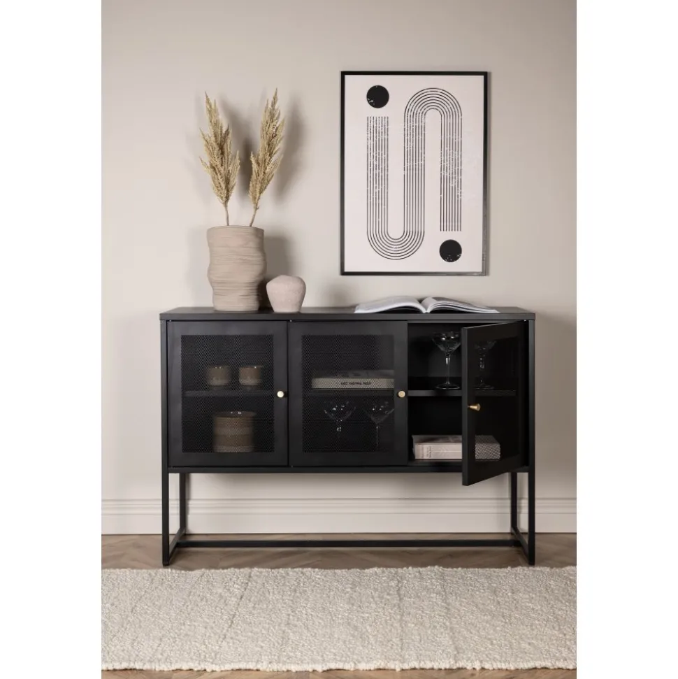 Trerike skänk - Svart + Möbeltassar