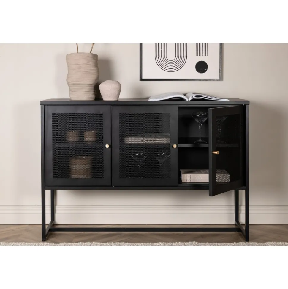 Trerike skänk - Svart + Möbeltassar