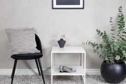 Träne sidobord med hylla 50,8 x 50,8 cm - Vit