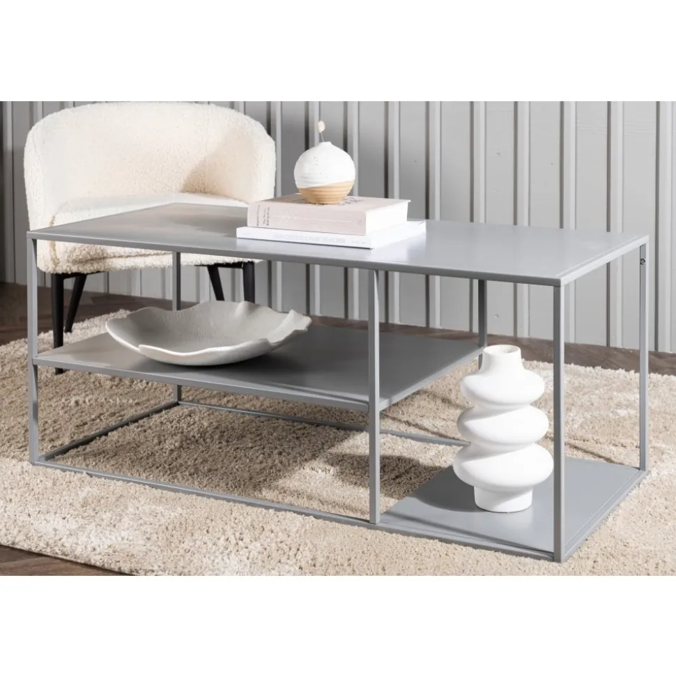 Träne soffbord 120 x 50 cm - Ljusgrå