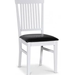 Tromsö matgrupp; runt matbord 120 cm - Vit / oljad ek med 4 st Fårö stolar med sits i svart PU