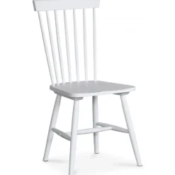 Tromsö matgrupp; runt matbord 120 cm - Vit / oljad ek med 4 st vita Karl pinnstolar