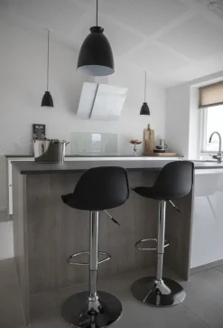 Trondheim Barstol - Svart/krom