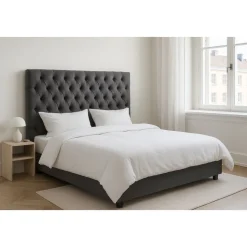 Tropic sänggavel 160 cm - Grå sammet