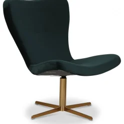 Tulpan designfåtölj - Grön Sammet / Mässing