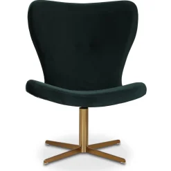 Tulpan designfåtölj - Grön Sammet / Mässing