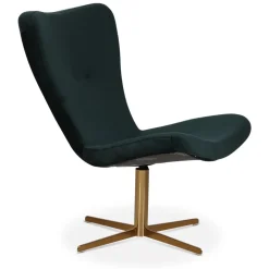 Tulpan designfåtölj - Grön Sammet / Mässing