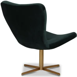 Tulpan designfåtölj - Grön Sammet / Mässing