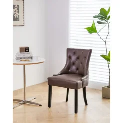 Tuva Eastport matstol med nitar - Vintage PU + Möbeltassar